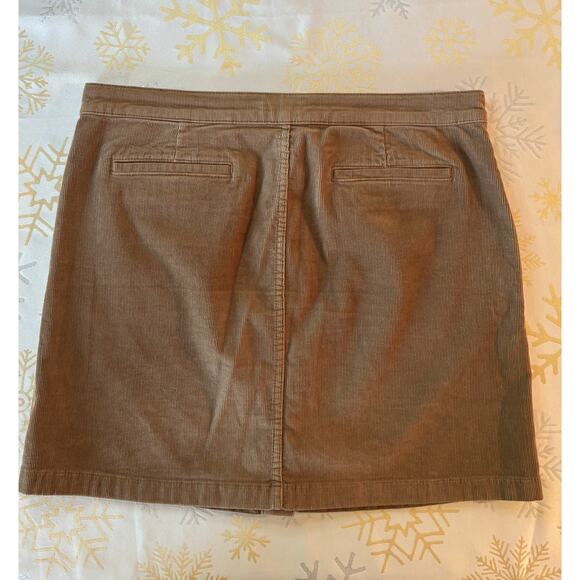 TORY BURCH Lucitano Corduroy Mini Skirt Color Beachwood Coffee Sz 14 Women’s - Picture 7 of 7